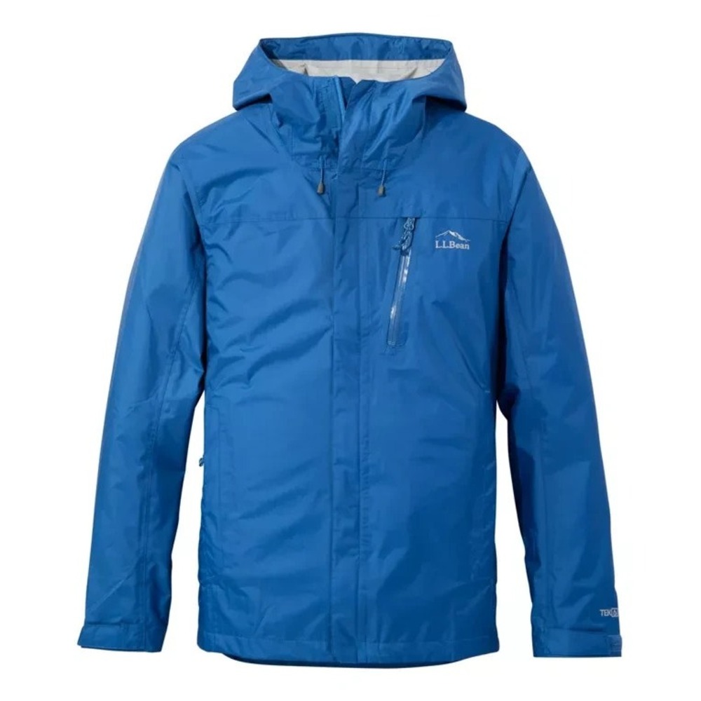 L.L.Bean Trail Model Waterproof Hooded Rain Jacket in Glacier Blue Men XL NWOT